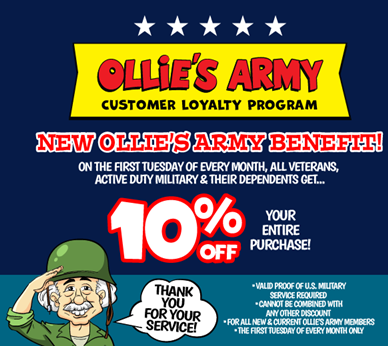 Image of Ollie's Military Appreciation Discount